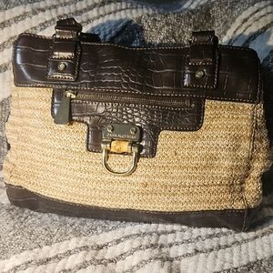 Dana Buchman Dark Brown and Tan Satchel